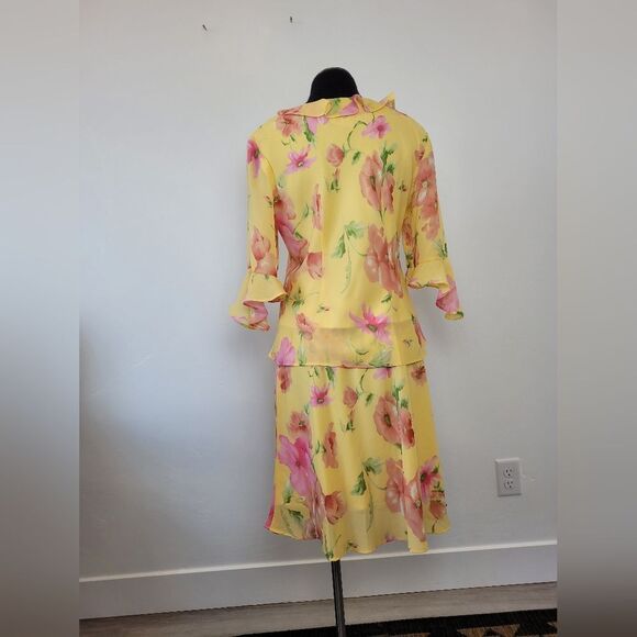 Vintage Just In Thyme Floral Skirt Set Yellow Fairy Cottage Bloomcore 12 Petite - Picture 3 of 9
